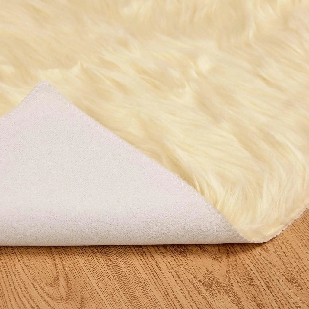 Tappeto in finta TAFALLA Crema Ø 100 cm Poliestere 42021514