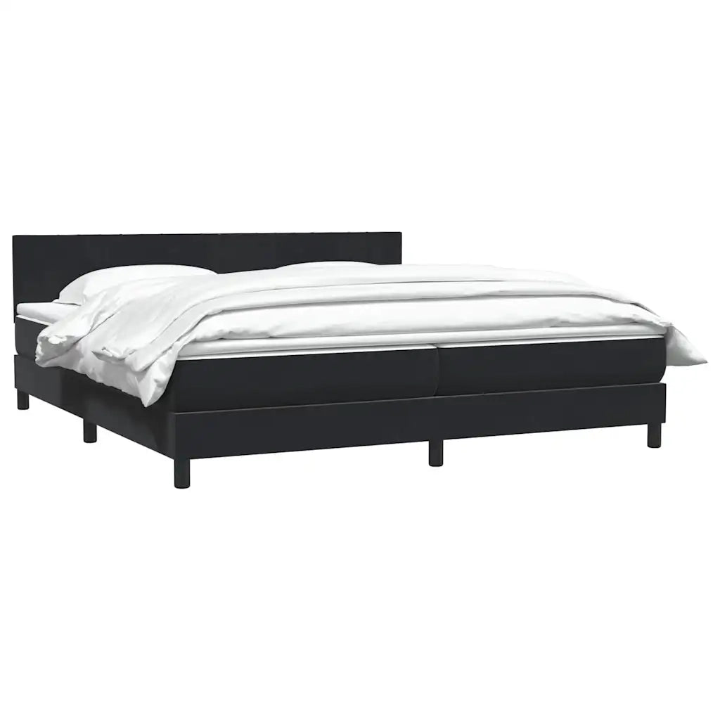 Giroletto a Molle con Materasso Nero 200x220 cm in Velluto 3316469