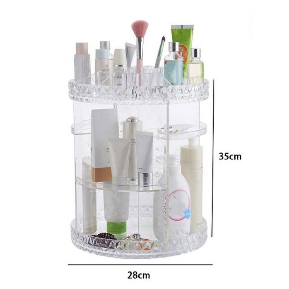 Trade Shop - Organizer Trasparente Rotondo Crilex Per Gioielli Trucchi Cosmetici Makeup 59069 -