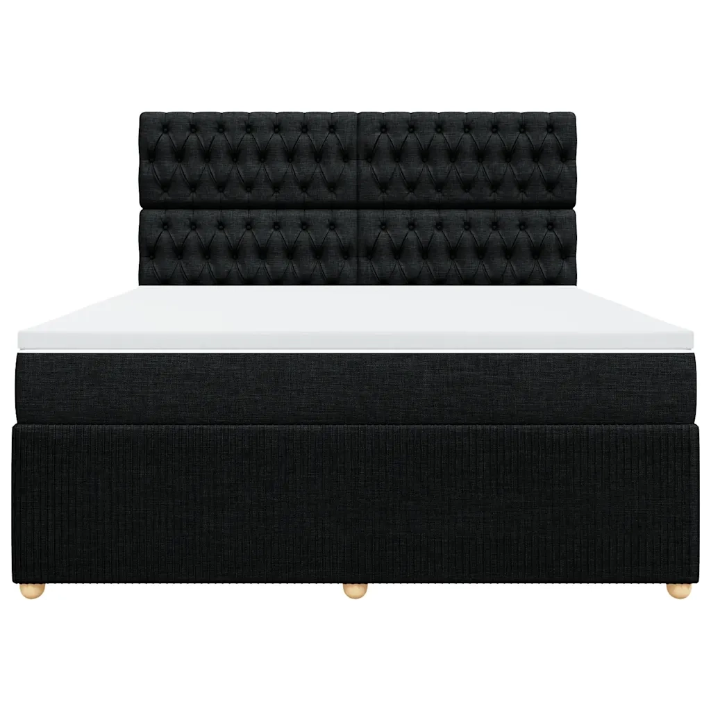 Giroletto a Molle con Materasso Nero 180x200 cm in Tessuto 3292144