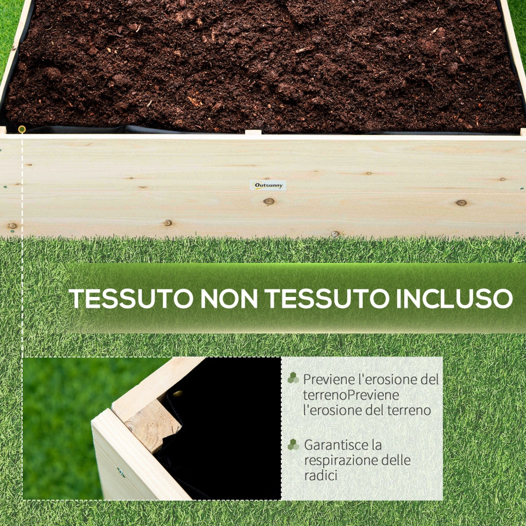 Letto Rialzato in Legno per Orto e Giardino ¨C Zephmum ¨C 117x117x30cm