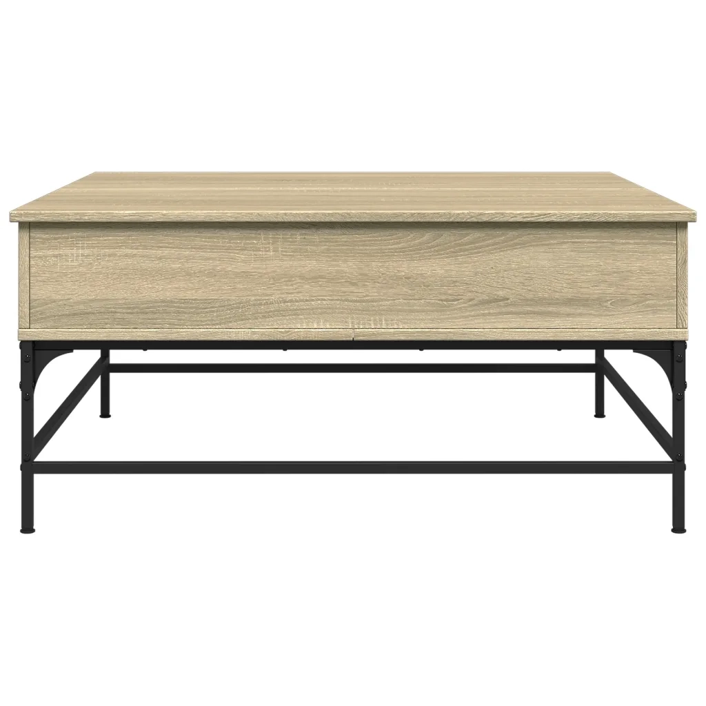 Tavolino da salotto | Tavolino da caff¨¨ | Tavolino da Soggiorno Rovere Sonoma 95x95x45 cm Legno Multistrato e Metallo