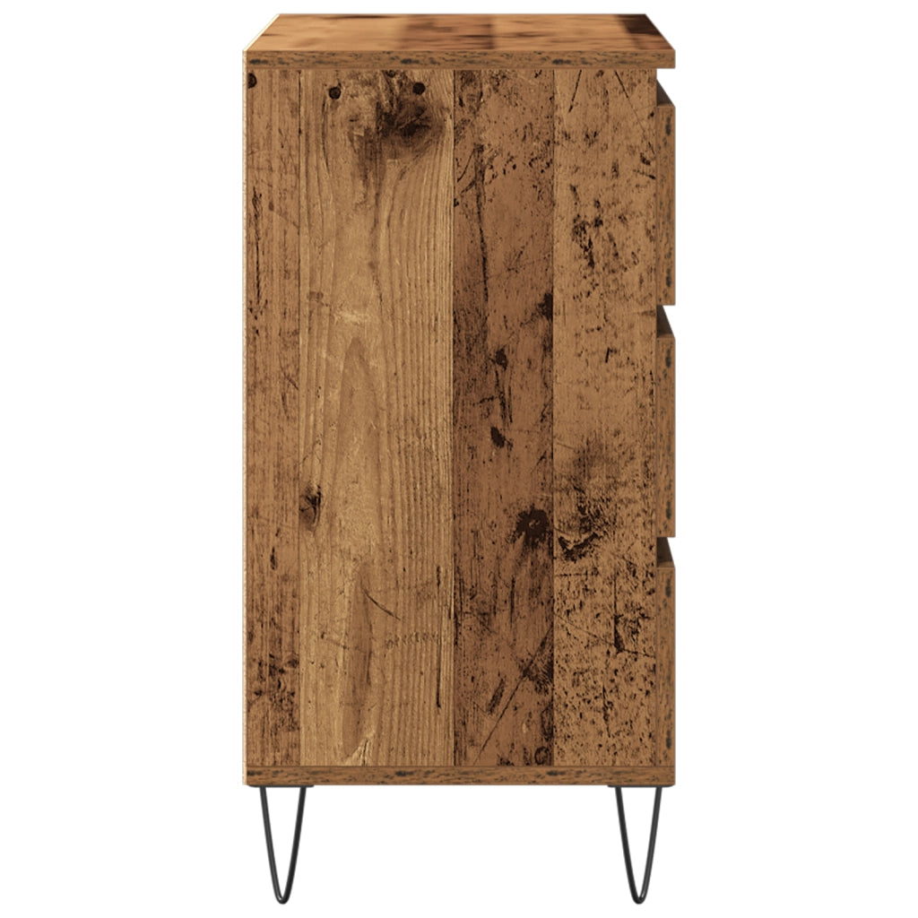 Sideboard con Cassetti in Legno Antico 60x35x70 cm in Legno Ingenerizzato
