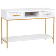 Mobile ingresso con due cassetti, legno e metallo, 120x40x69h cm