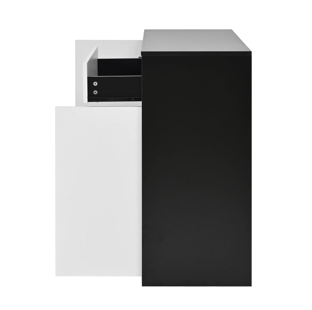 Mobile scarpiera moderno con LED; 2 ante e cassetto 105 x 39;5 x 86 cm; nero e bianco