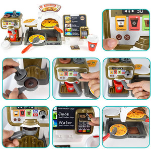Playset per Bambini Pizzeria con Registratore di Cassa e Forno Set Ristorante