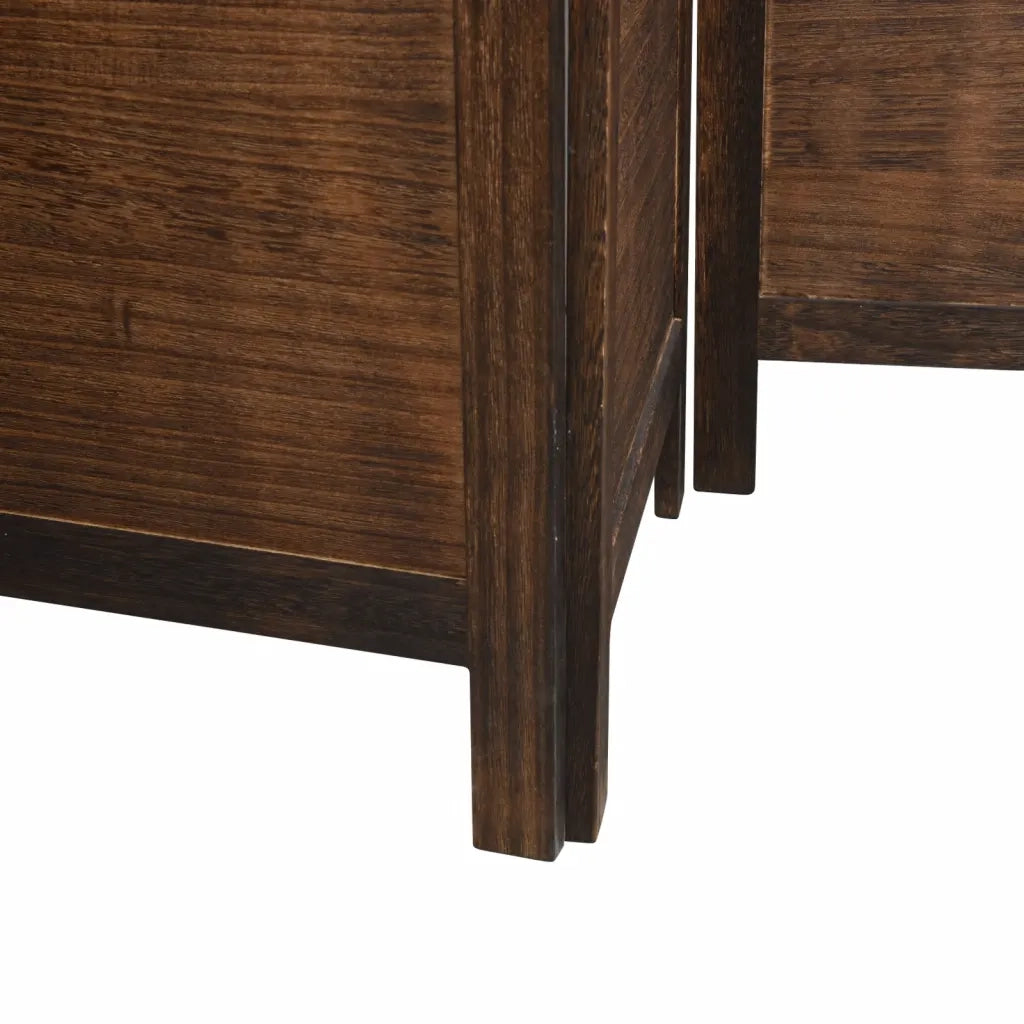 Divisorio Ambienti | Divider per stanze | Paravento 4 Pannelli Marrone Scuro Massello Paulownia
