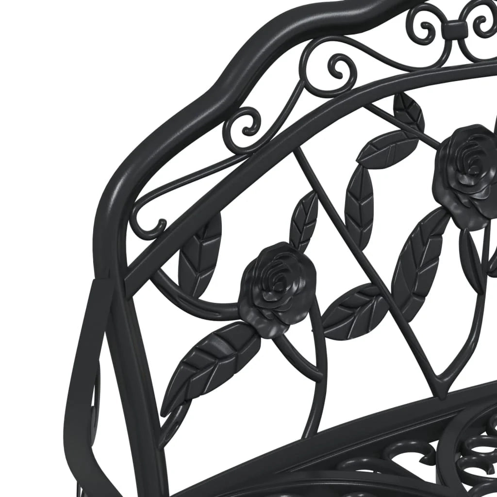 Panca da giardino mobili da esterno terrazza 100 x 54 x 80 cm alluminio pressofuso nero 02_0011142