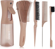 Set di 3 Spazzole a Setola per Capelli Crociati con 200 ml Flacone Spray
