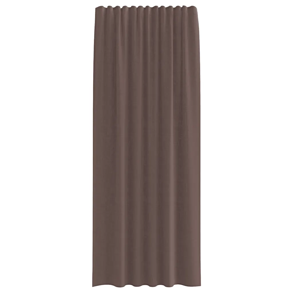Tende in Voile con Tasche per Aste 2 pz Marrone