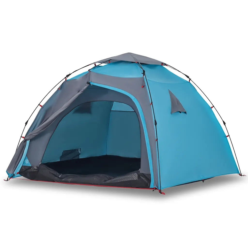 Tenda a Cupola da Campeggio 4 Persone-Tenda per Escursionismo Blu a Rilascio Rapido 290392