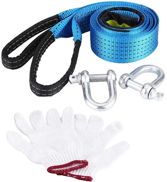 Cinturoni di sicurezza 3 Metri - Sjorbanden - Haken a U - Chiusura di sicurezza - Polyester/Ferro di carbonio - Fino a 8 Ton - Cavo di arresto