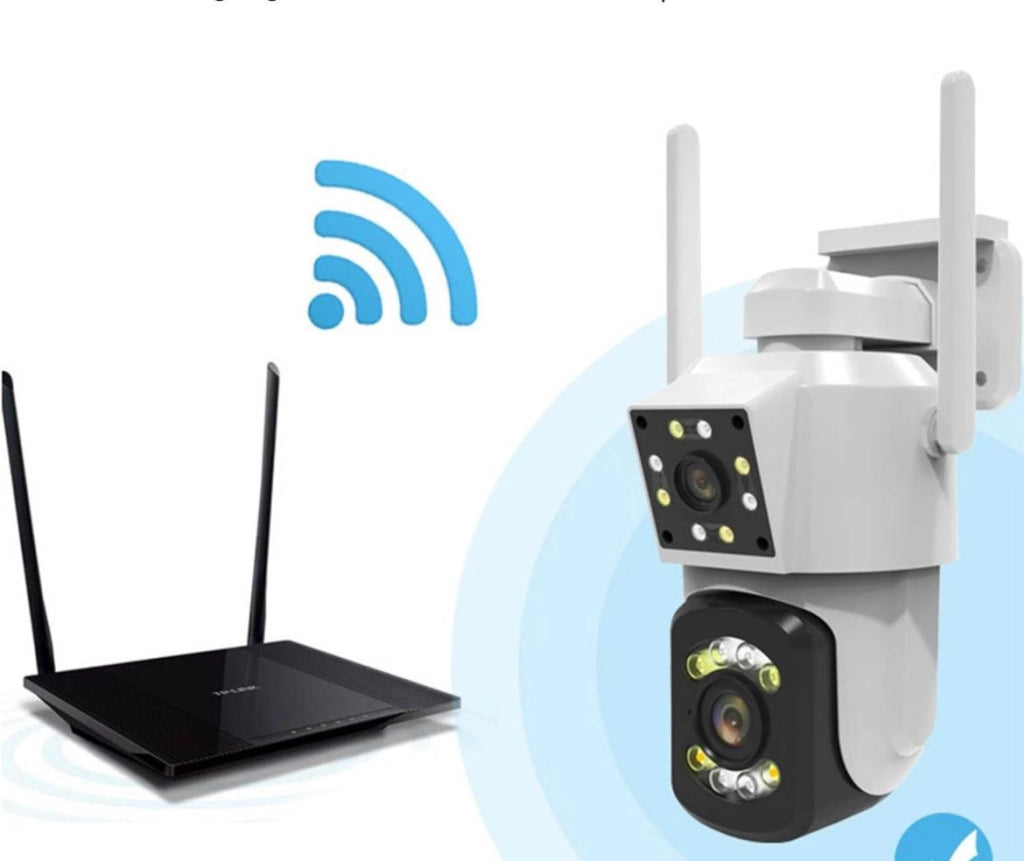 TELECAMERA IP WIFI DOME DOPPIA TELECAMERA ROTAZIONE 360'' PTZ YH-A3-90332