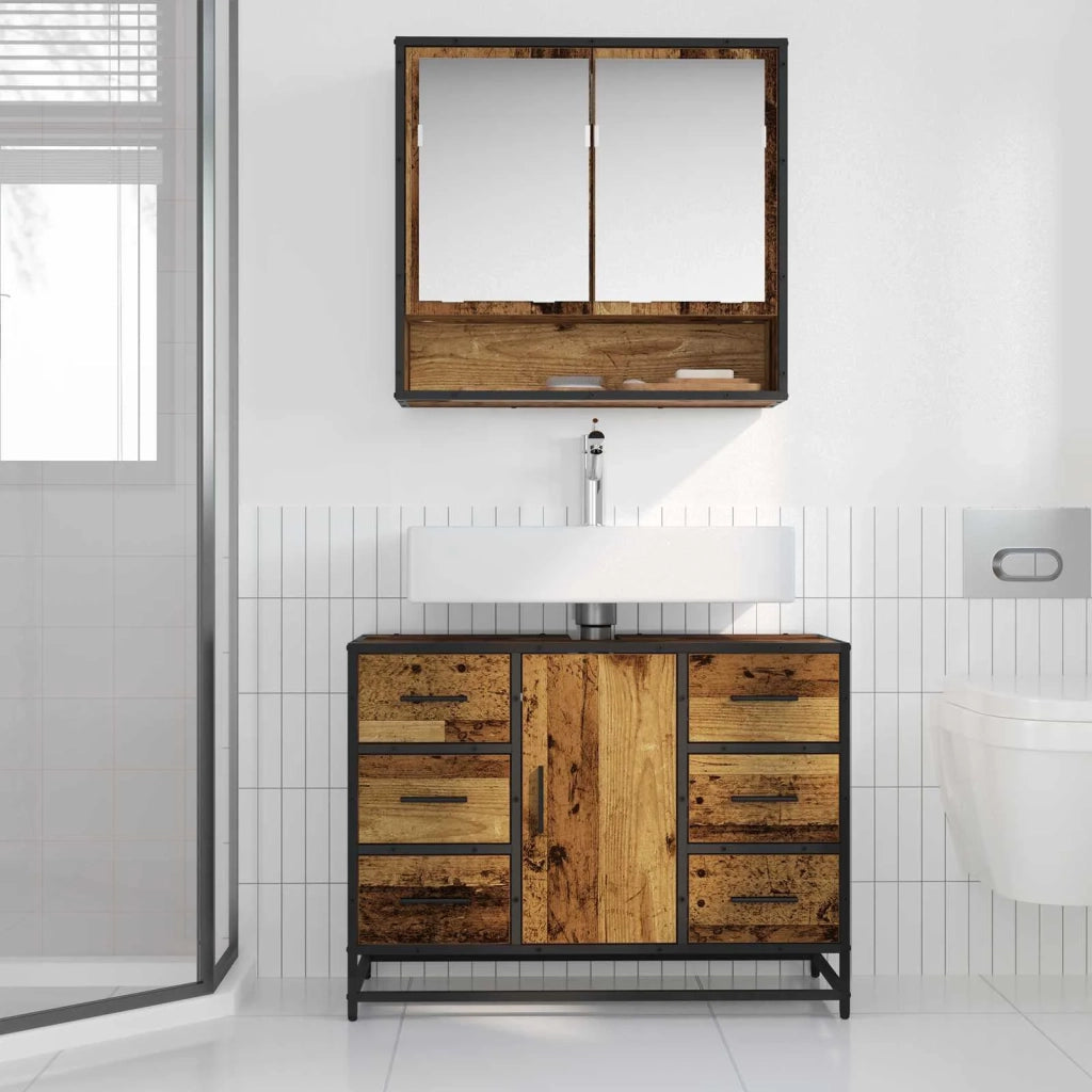 Mobile da Bagno Legno vecchio 80 x 33 x 60 cm Legno multistrato 883631
