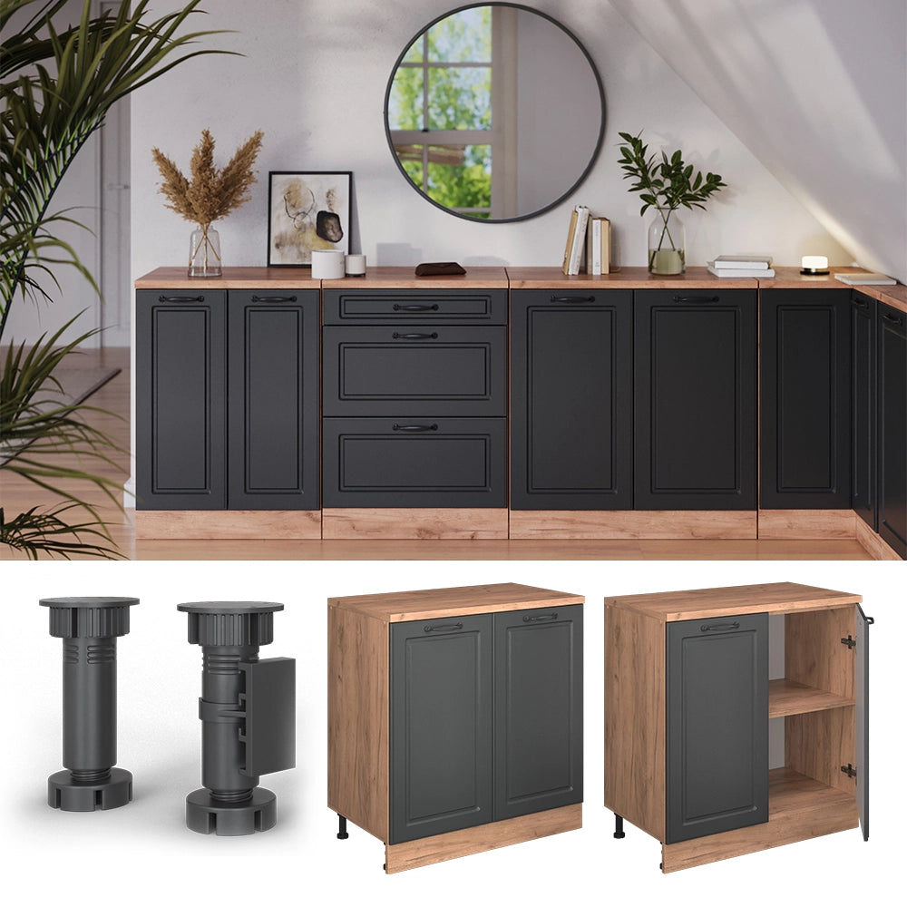 Mobile per mansarda Rion Antracite rustico/Rovere dorato 80 x 83.8 cm senza inclinazione con 2 ante Vicco