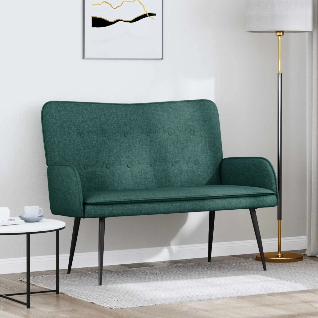 Divano a 2 Posti Verde Scuro 115 x 61 x 87 cm Tessuto 42028907