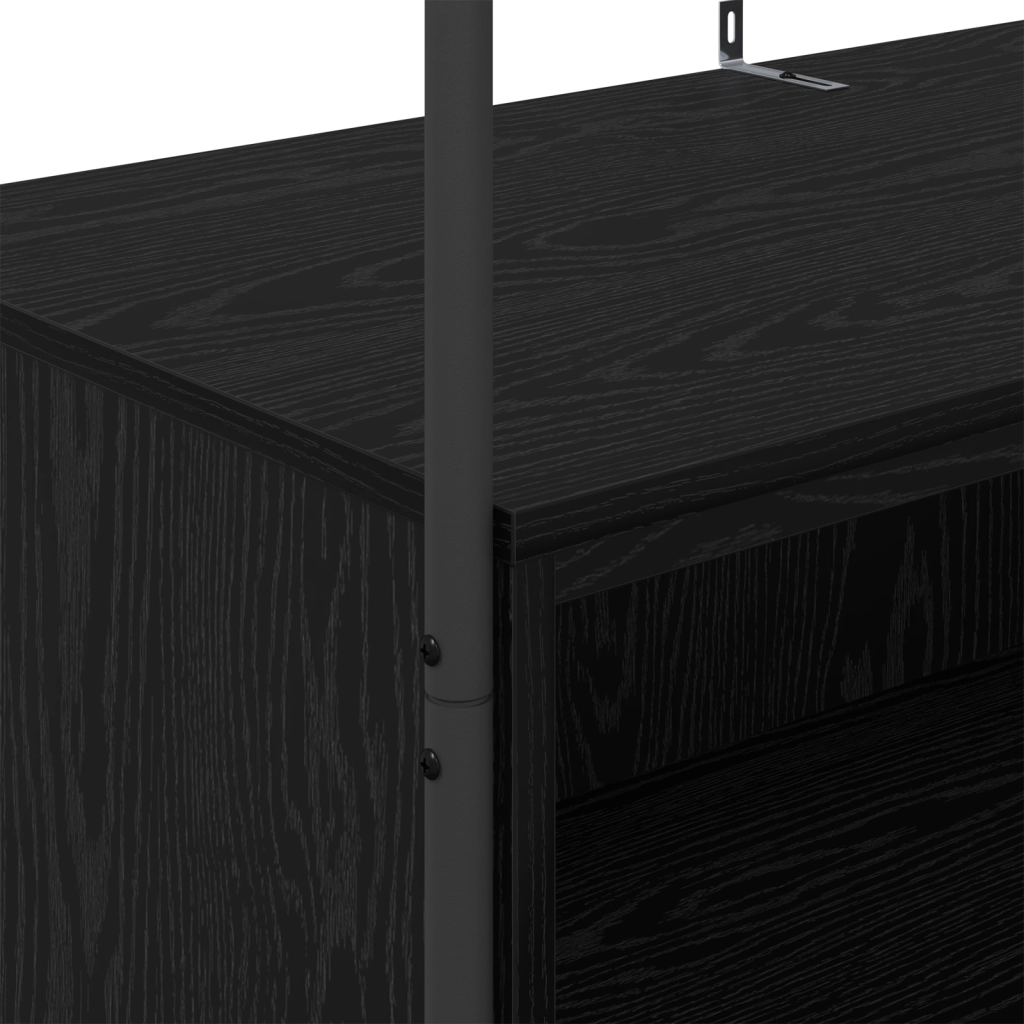 Attaccapanni con mensole Rovere Nero 100x44x160 cm