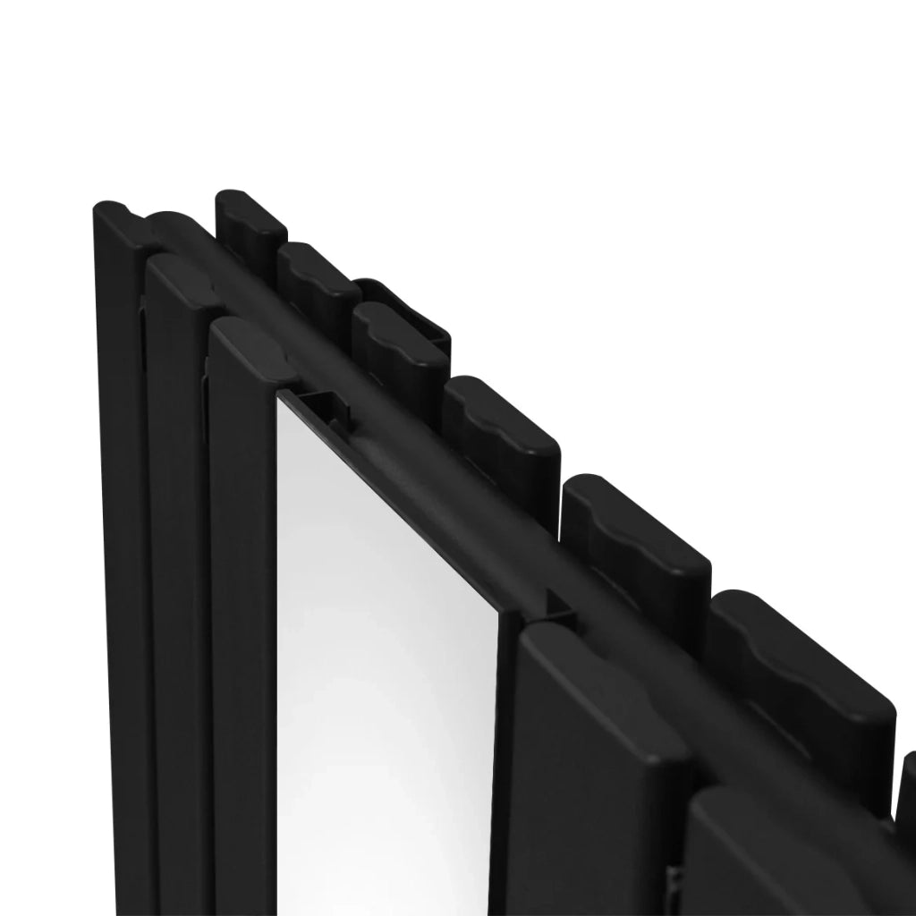 Radiatore a Specchio a Doppia Colonna Verticale Nero 1800mm x 565mm