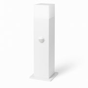 Paletto luminoso da giardino con sensore di movimento, attacco E27, IP44, alluminio e diffusore acrilico, lampione per esterni Color: Bianco