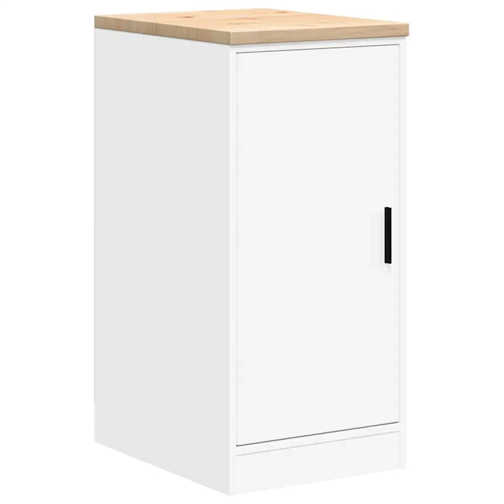 Armadietto da Garage Bianco 40x51x85 cm Legno Massello di Pino 860562