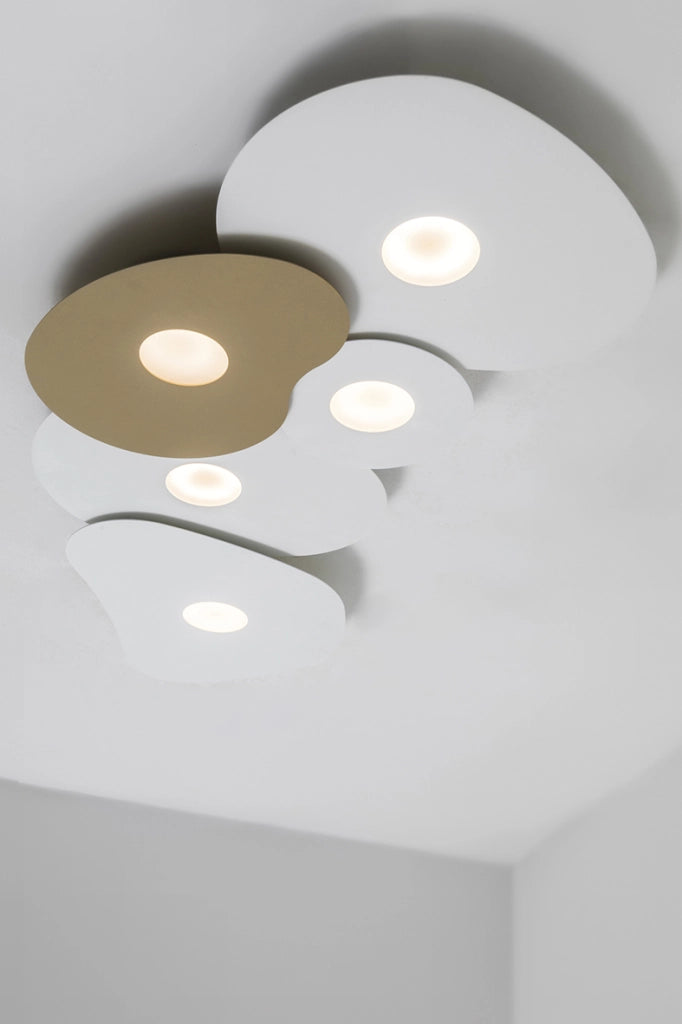 KAHLO Plafoniera Large Bianco 8W GX53 IP20 - Lampada da parete o soffitto in alluminio con fissaggio magnetico e design ultra sottile - Rossini