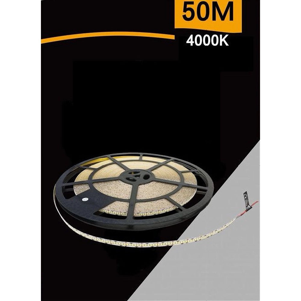 Trade Shop - Striscia Led Smd 2835 Bobina Da 50mt 24v Ip20 Luce 3000k 6500k 4000k 50m-24v-240 - -bianco Naturale      -