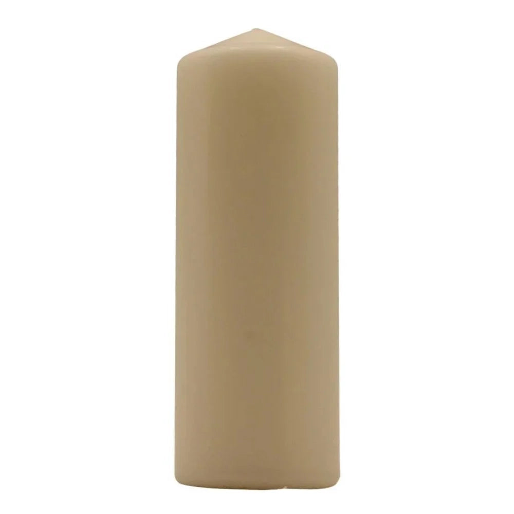 Trade Shop - Set 12pz Candela Crema Forma Cilindrica 200x70mm Decorazioni Interni Centrotavola 032418a -