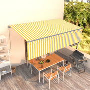 Tenda Sole Retrattile Manuale con Parasole 5x3m Gialla Bianca 3069458