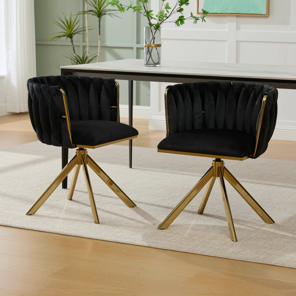 Poltrona girevole 180¡ã in velluto ¨C MINIMAL ¨C struttura in metallo, schienale ergonomico, set da 2