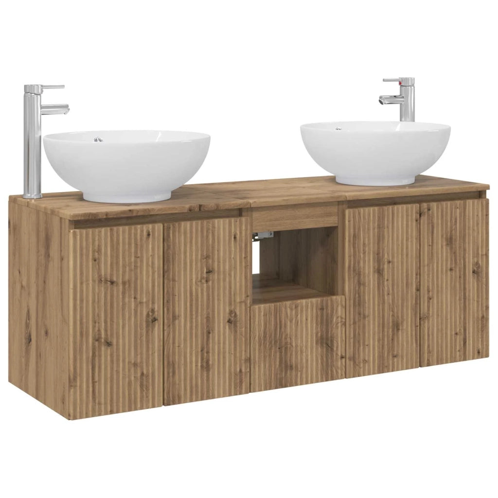 Set di Armadi da Bagno 3 pz Rovere Artigianale 3405706