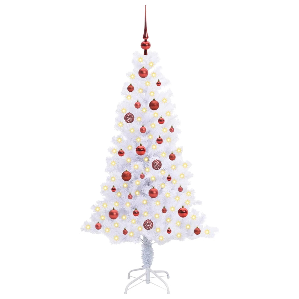 Albero di Natale Artificiale-Albero Natalizio Bianco 150 cm PVC e Acciaio 859727