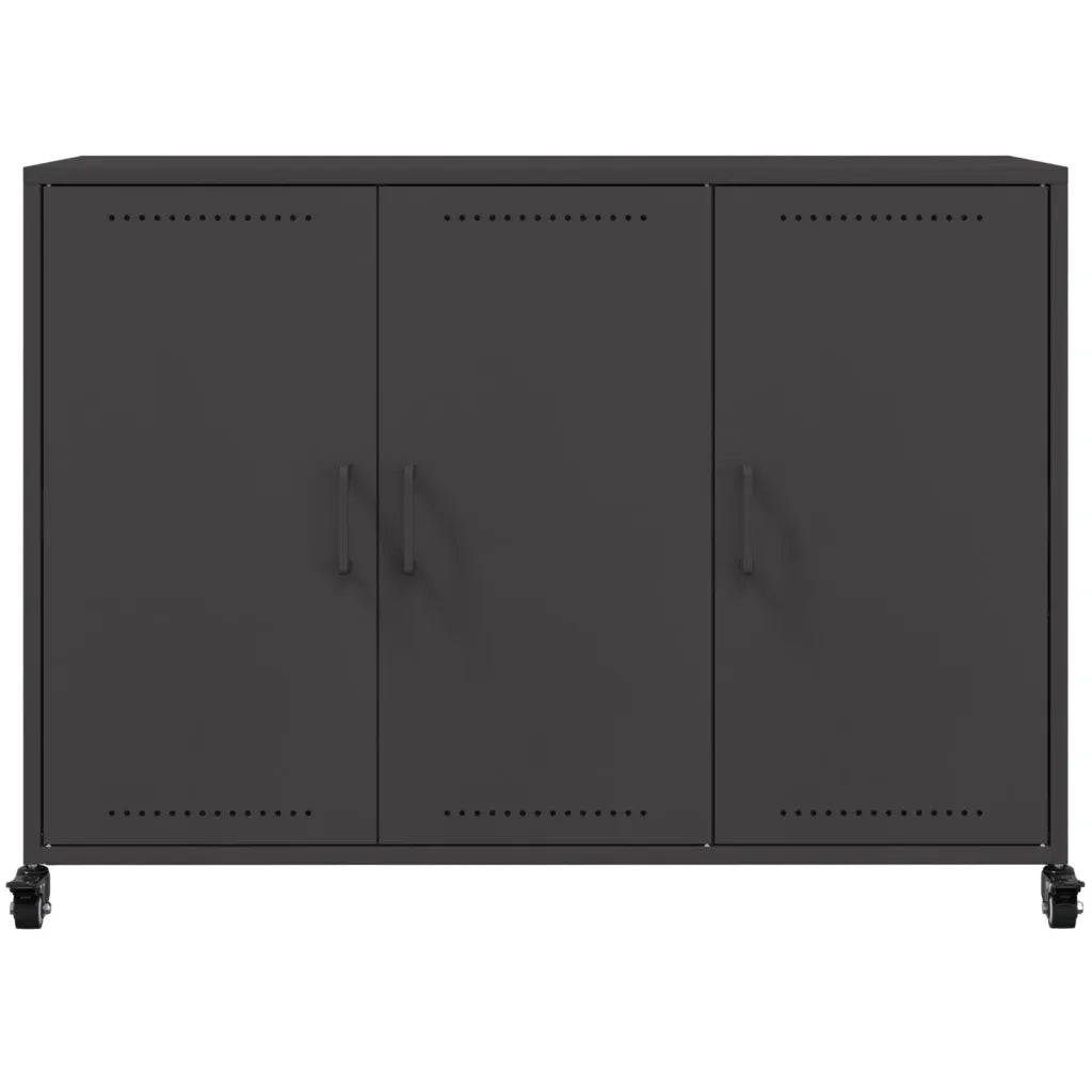 vidaXL Credenza Nera 100,5x39x72 cm in Acciaio