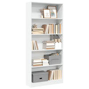 Libreria-Scaffale per Libri-Mobile di Stoccaggio Bianca 80x24x176 cm in Legno Multistrato