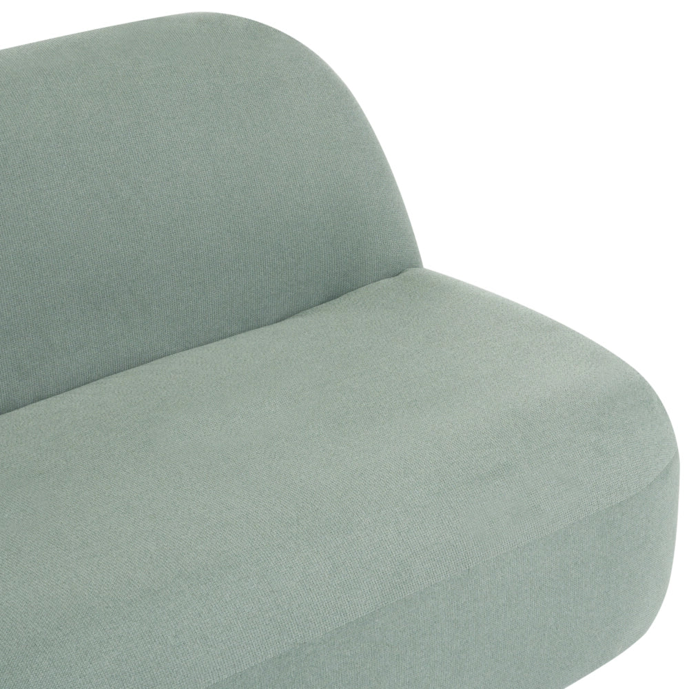 Set divano a 4 posti con poltrone e divanetto a due posti, tessuto idrorepellente verde chiaro, design contemporaneo retrò, schienale basso, salotto moderno e minimalista