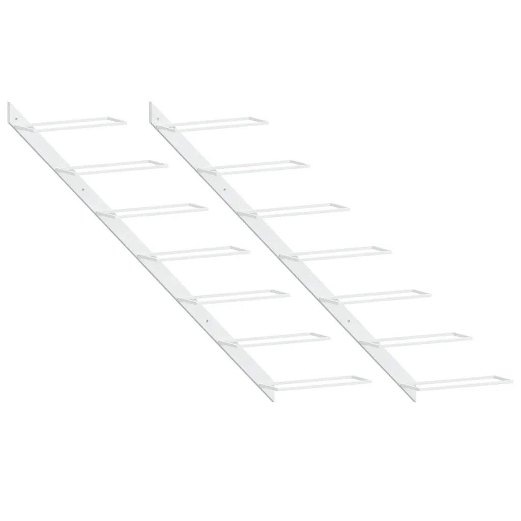 Portavini da Parete per 7 Bottiglie 2 pz Metallo Bianco CFW9998073