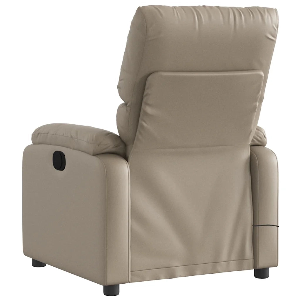 Divano Sedia-Poltrona Reclinabile Massaggio Elettrica Cappuccino Similpelle 239021