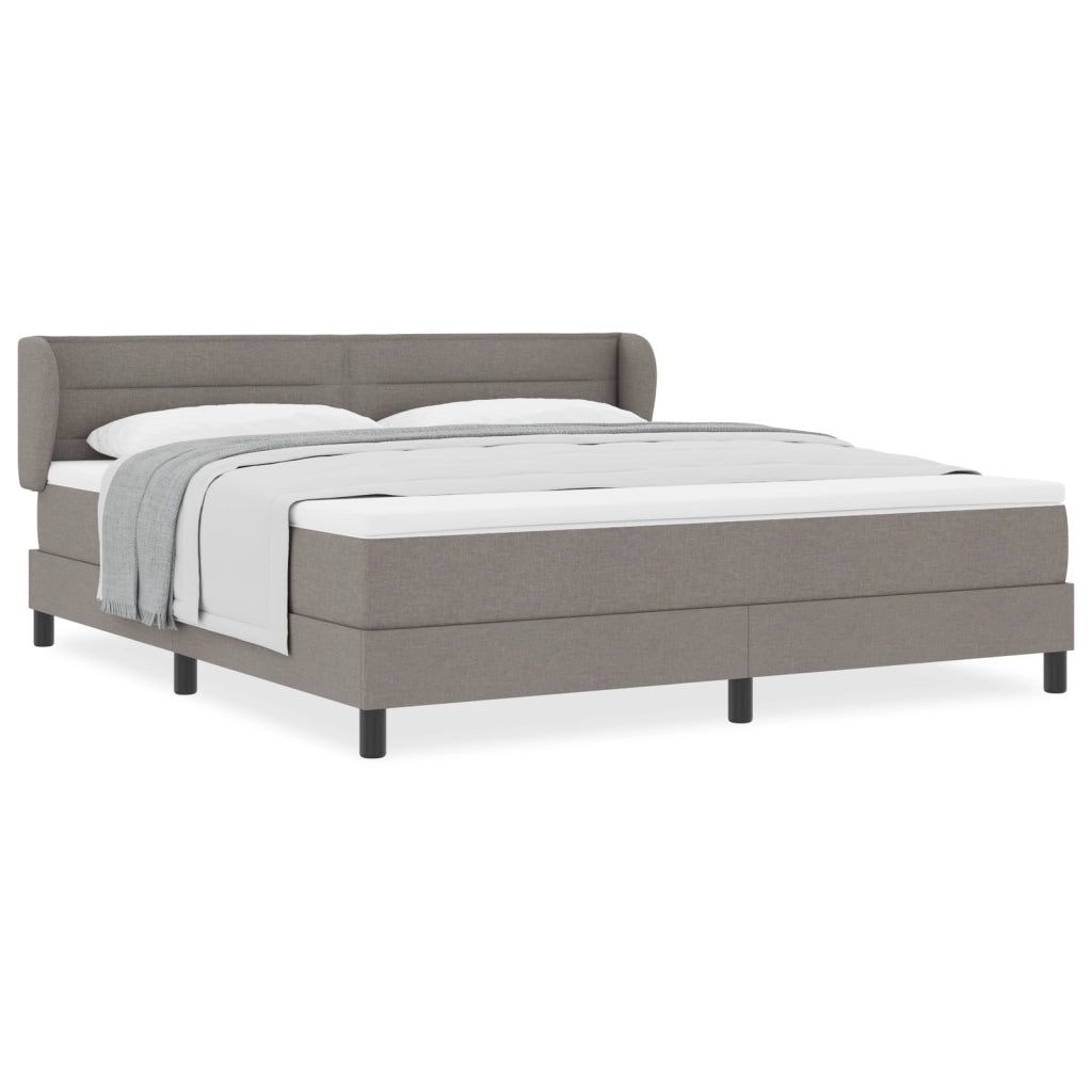 Letto Box Spring con Materasso Tortora 180x200 cm Tessuto
