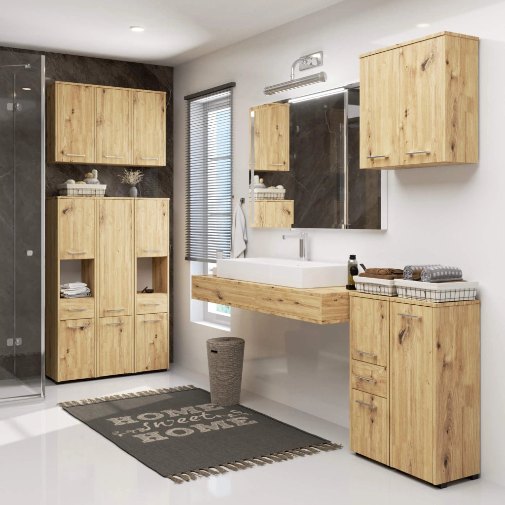 Mobile bagno AKORD FIN Quercia Artisan 30 cm 2 ante 1 cassetto 30x30x85 cm