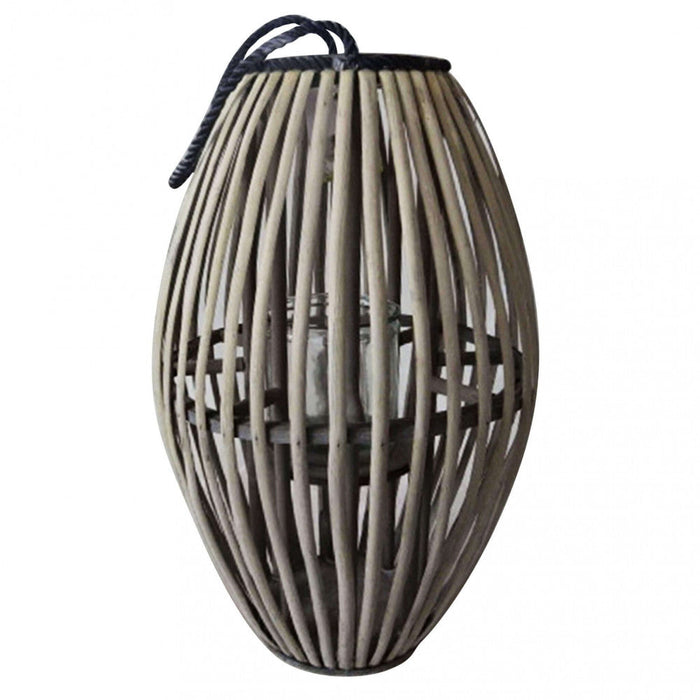 Lanterna Margot in Vimini Grigio