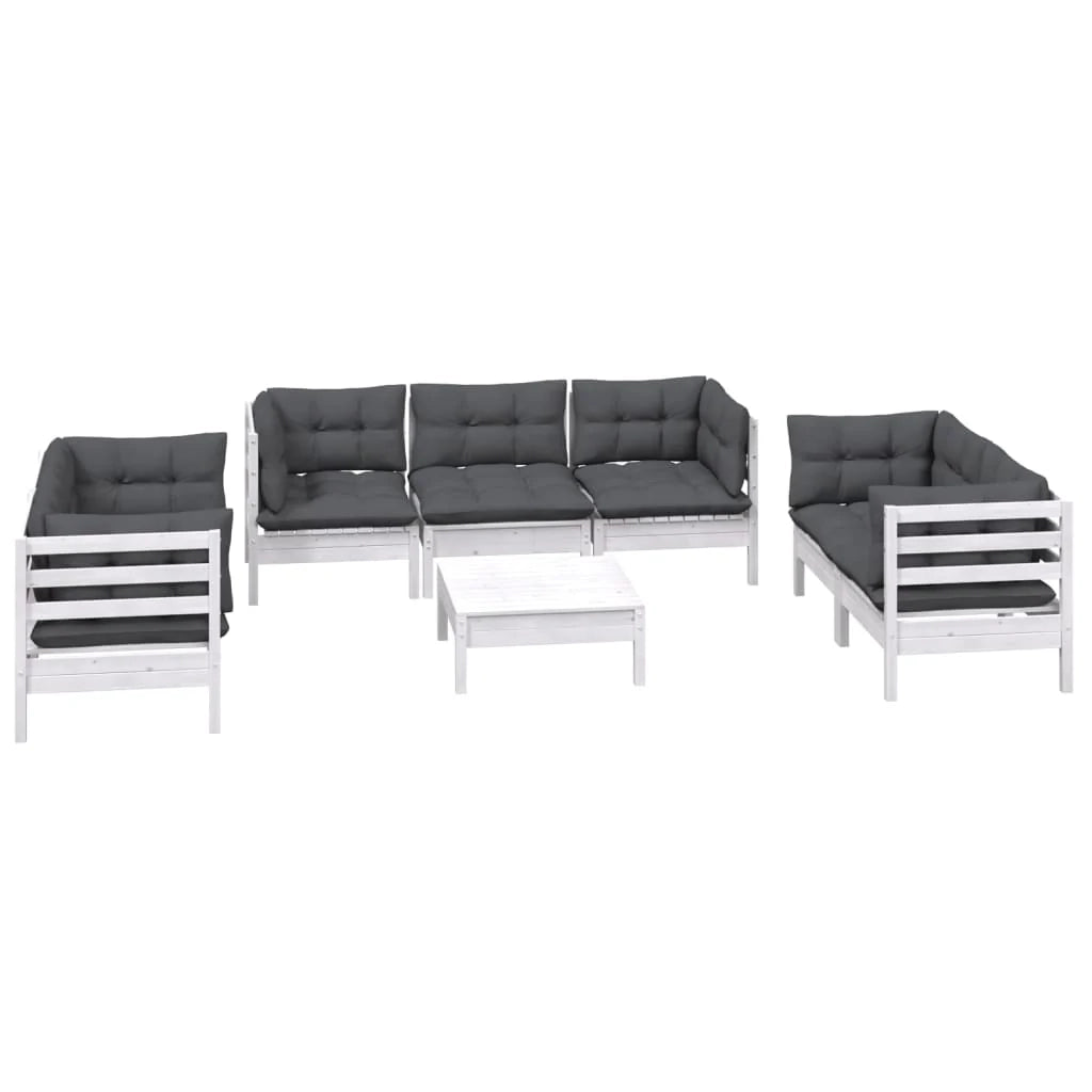 Set di mobili da giardino mobili da esterno 8 pezzi con cuscini legno di pino massiccio 02_0017526