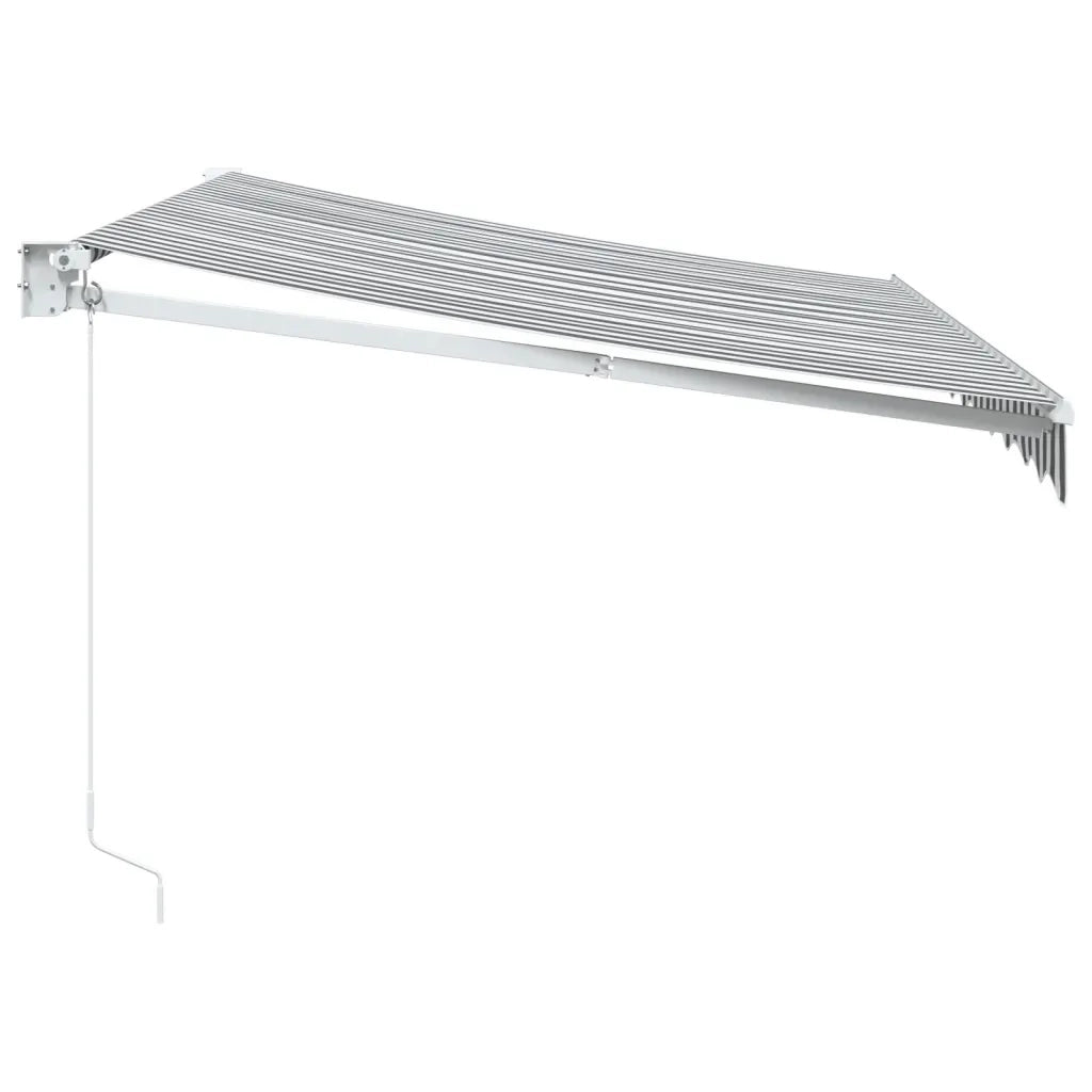 Tenda da Sole Antracite e Bianca 3x2,5 m Tessuto e Alluminio