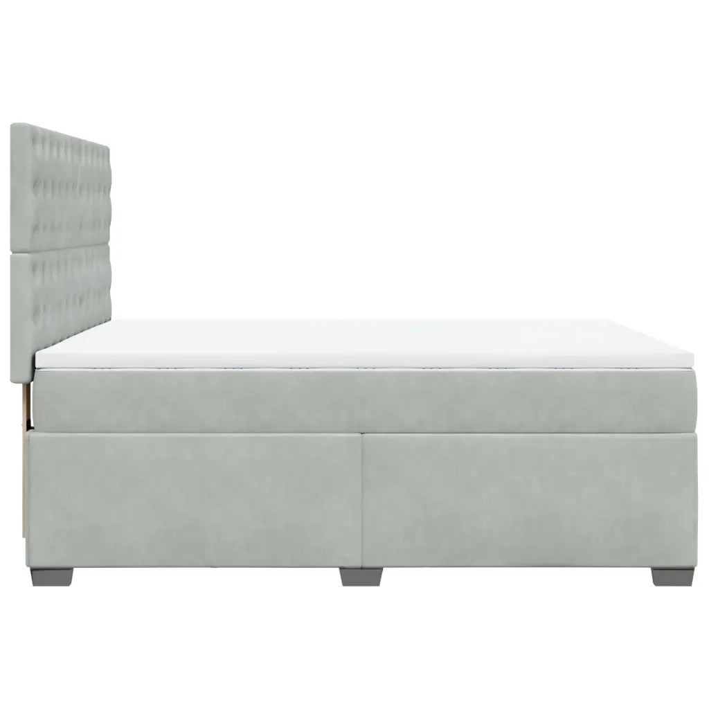 Giroletto a Molle con Materasso Grigio Chiaro 160x200cm Velluto 3290966