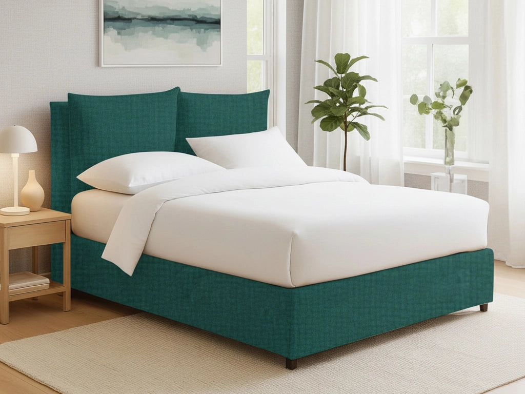 Penrith, Letto Singolo Sfoderabile Made in Italy, Verde Petrolio