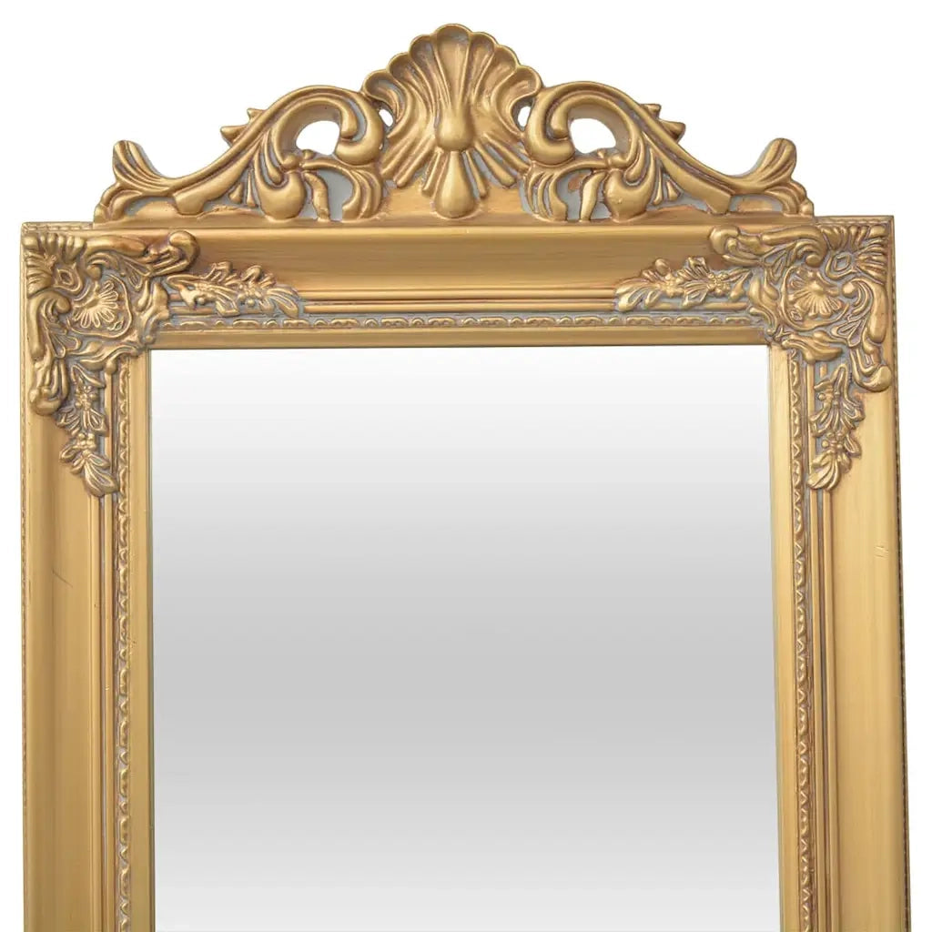 Specchio Autoportante Stile Barocco-Specchio Decorativo 160x40 cm Oro