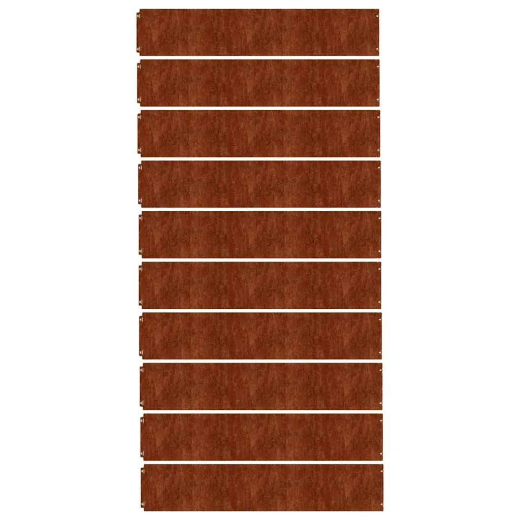 Bordure per Prato 10 pz 20x103 cm Flessibili in Acciaio Corten 821894