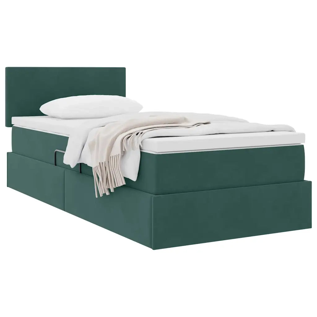 Letto con Contenitore Verde Scuro 90 x 200 cm Velluto 3370674