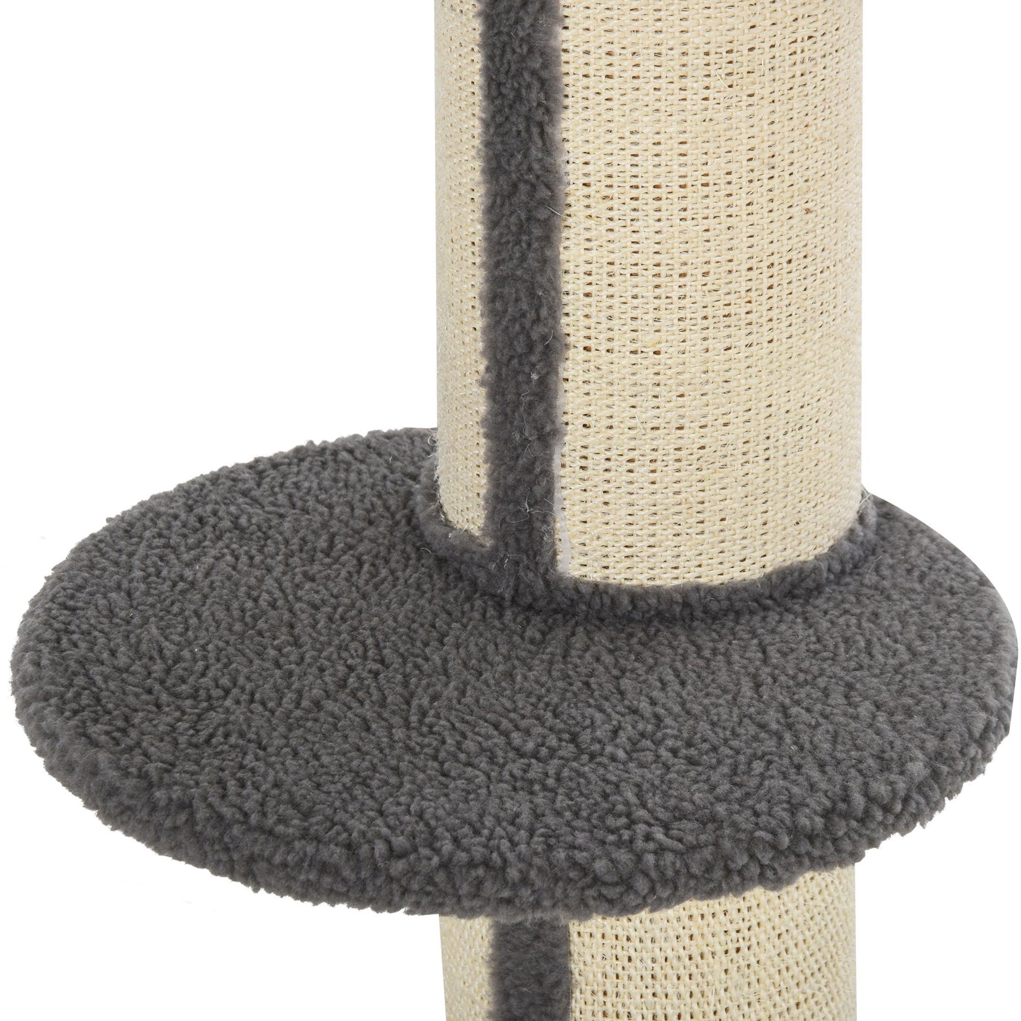 Albero Tiragraffi con Cuccia per Gatti in Legno Sisal 45x45x81 cm  Grigia