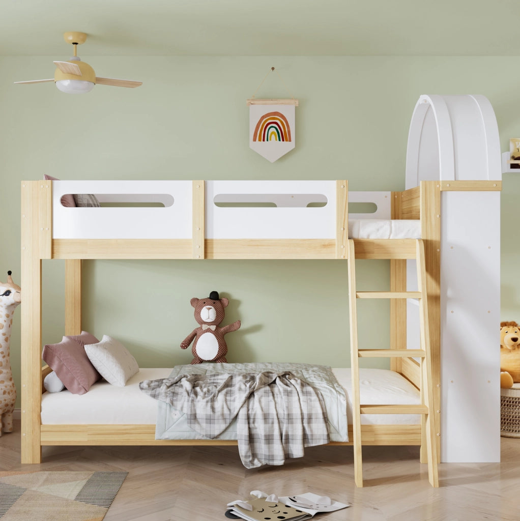 Letto a castello per bambini 90x200 cm con scaffale