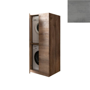 Mobile Lavanderia a Colonna per Lavatrice e Asciugatrice con Ante 70x70x174A cm in Nobilitato Unika Grigio Cemento