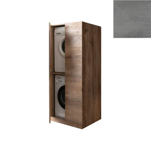 Mobile Lavanderia a Colonna per Lavatrice e Asciugatrice con Ante 70x70x174A cm in Nobilitato Unika Grigio Cemento
